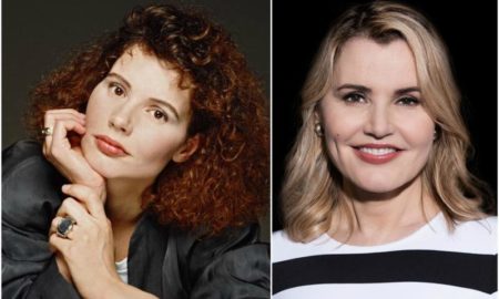 Geena Davis` eyes and hair color