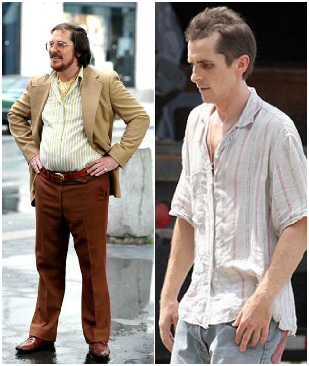 Christian Bale`s body transformation in American Hustle (2013) and The Fighter (2010) Christian Bale`s body shape in American Hustle (2013) and The Fighter (2010)