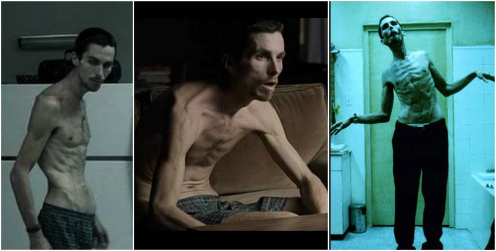 Christian Bale body shape in The Machinist, 2004 Christian Bale body transformation in The Machinist, 2004