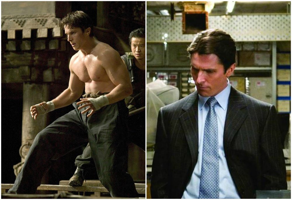 Christian Bale`s body in Batman Begins, 2005 Christian Bale`s body shape in Batman Begins, 2005