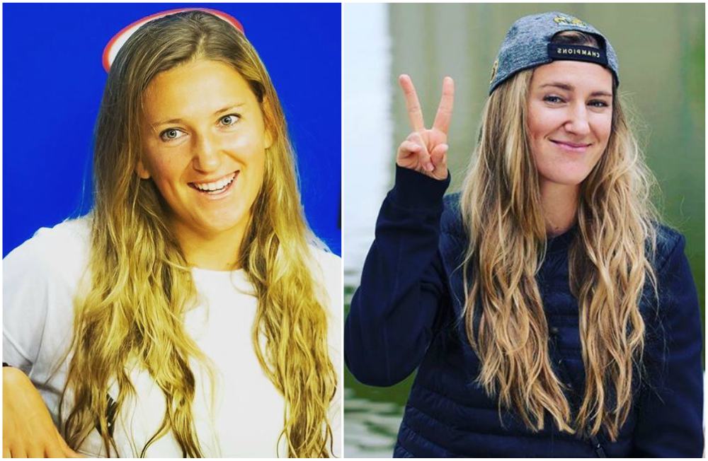 Victoria Azarenka`s eyes color - blue and hair color - blonde Victoria Azarenka`s eyes and hair color