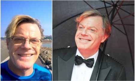 Eddie Izzard`s eyes and hair color