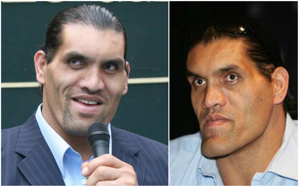 Great Khali`s eyes color - dark brown and hair color - dark brown Great Khali`s eyes and hair color