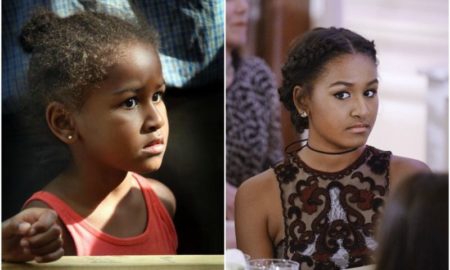 Sasha Obama`s eyes and hair color