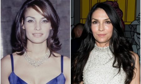 Famke Janssen`s eyes, hair color