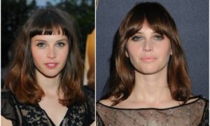 Felicity Jones` eyes and hair color