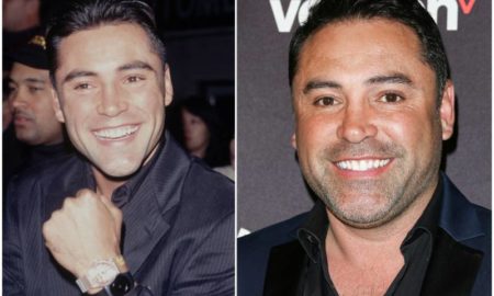 Oscar De La Hoya`s eyes and hair color