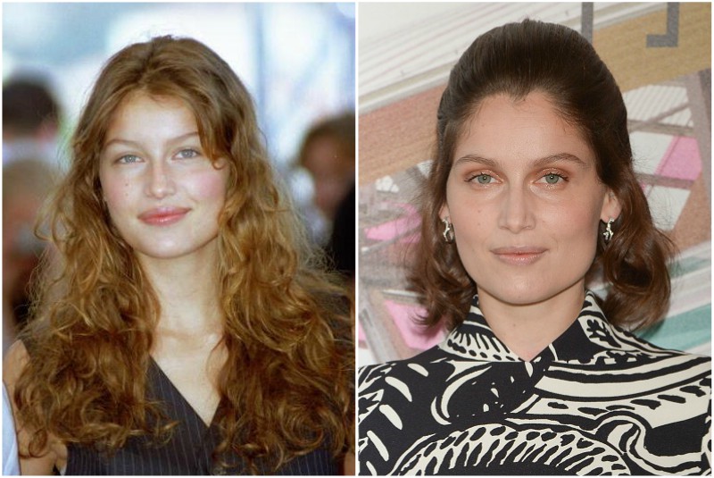 Laetitia Casta`s eyes color - blue and hair color - light brown Laetitia Casta`s eyes and hair color