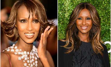Model Iman Mohamed Abdulmajid eyes, hair color