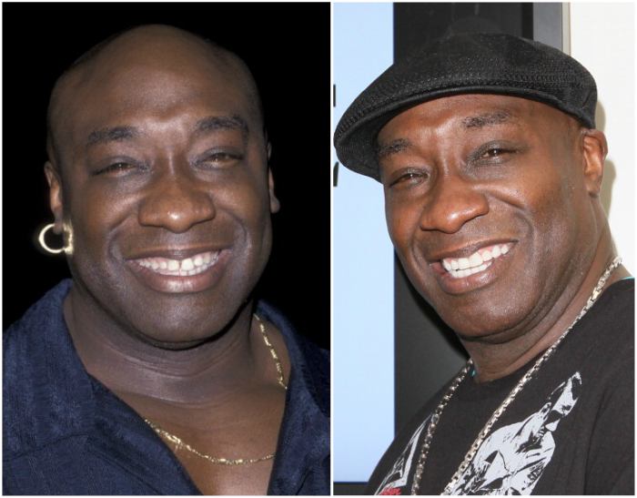 Michael Clarke Duncan's eyes color - dark brown and hair color - bald Michael Clarke Duncan's eyes and hair color