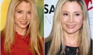Mira Sorvino`s eyes and hair color