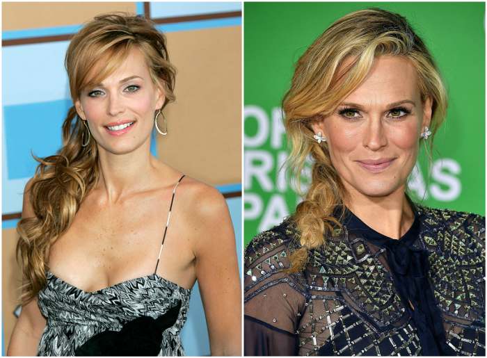 Molly Sims` eyes color - green and hair color - blonde Molly Sims` eyes and hair color