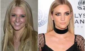 Ashlee Simpson’s eyes color - blue and hair color - blonde
