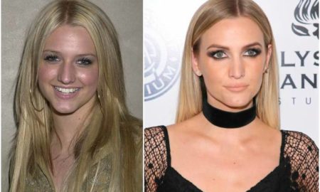 Ashlee Simpson’s eyes color - blue and hair color - blonde