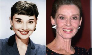 Audrey Hepburn's eyes and hair color
