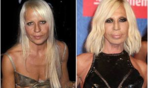 Donatella Versace's eyes and hair color