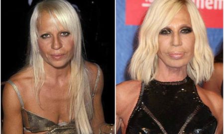 Donatella Versace's eyes and hair color