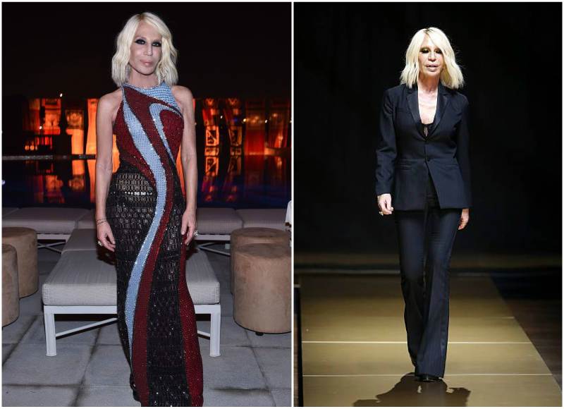 Donatella Versace's weight - 121 pounds (55 kg) Donatella Versace's height, weight and age