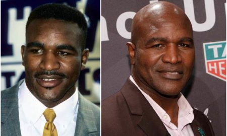 Evander Holyfield's eyes and hair color