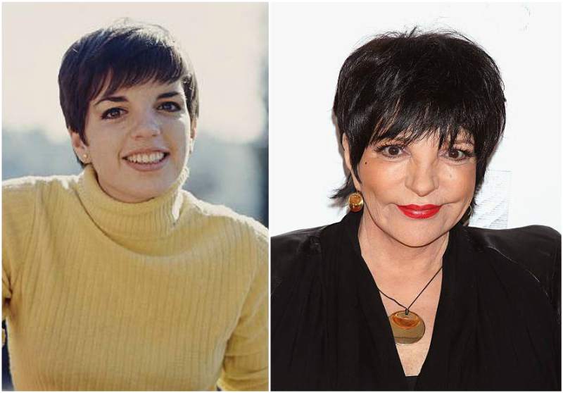 Liza Minnelli's eyes color - dark brown and hair color -black Liza Minnelli's eyes and hair color