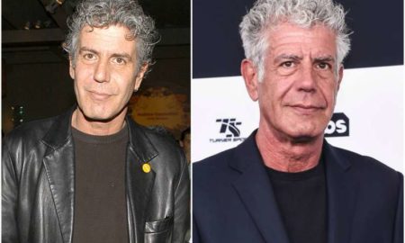 Anthony Bourdain's eyes and hair color