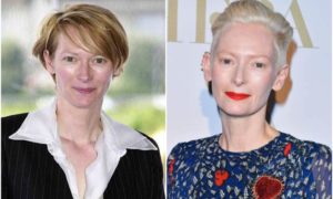 Tilda Swinton's eyes and hair color