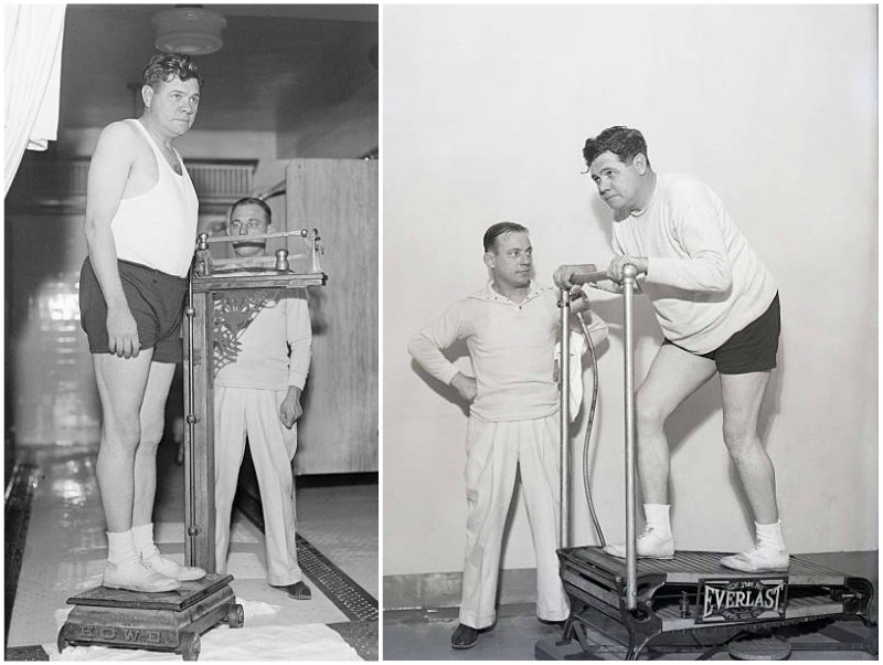 Babe Ruth's weight - 216 pounds (98 kg) Babe Ruth's height, weight and age