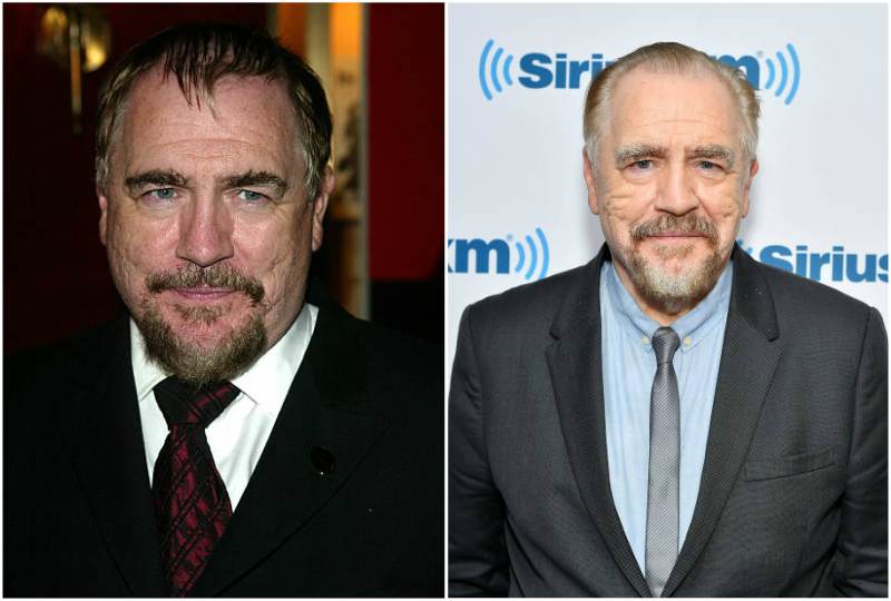 Brian Cox's eyes color - blue and hair color - brown Brian Cox's eyes and hair color