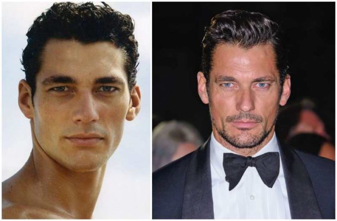 David Gandy's eyes color - blue and hair color - dark brown David Gandy's eyes and hair color