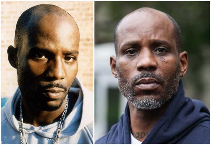 DMX's eyes color - brown and hair color - bald DMX's eyes and hair color