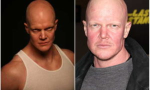 Derek Mears's eyes and hair color