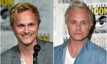 David Anders' eyes color - blue and hair color - blonde
