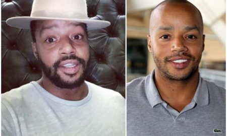 Donald Faison's eyes and hair color