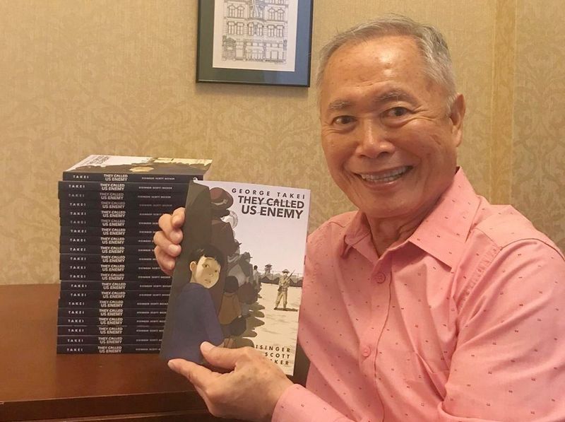 George Takei's eyes and hair color - dark brown George Takei's eyes and hair color